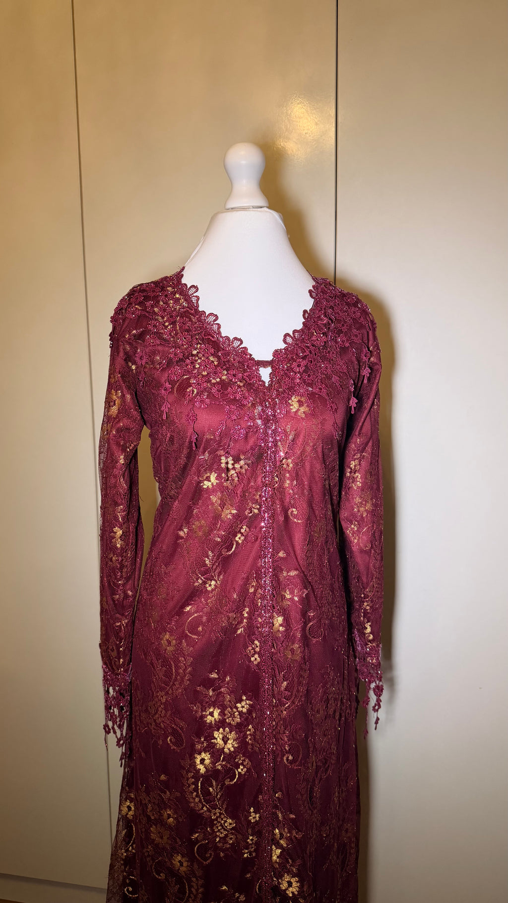 Deep Red Lace Gown