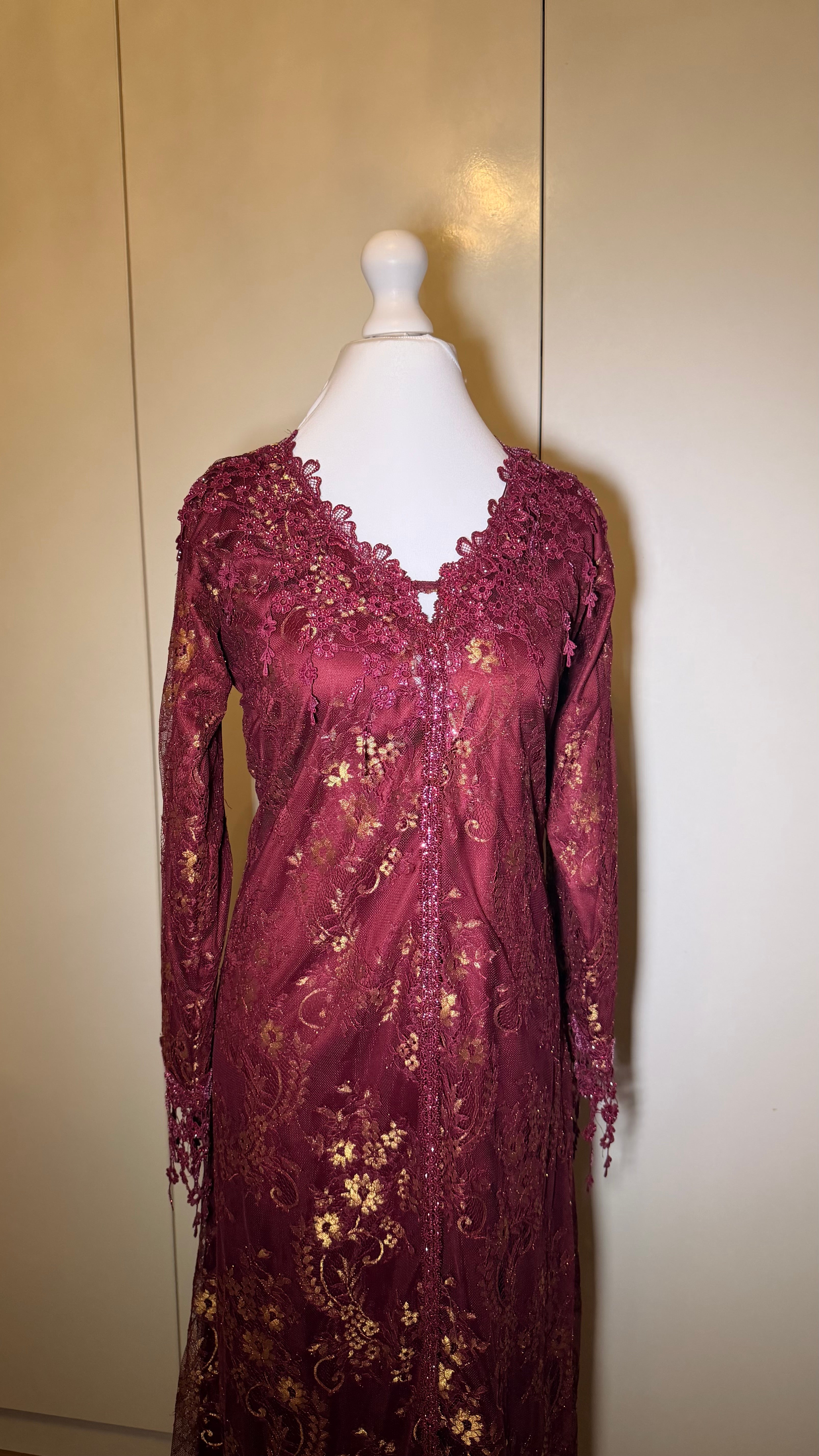 Deep Red Lace Gown